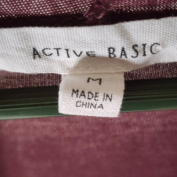 Active Basic Wine Burgundy Drape Cardigan – Lightweight Open Front Sweater M - Picture 8 of 8